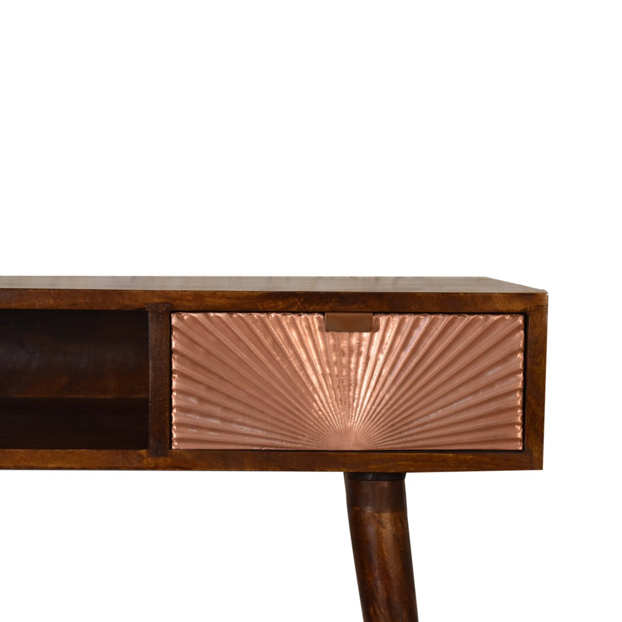 Manila Rose Gold Writing Desk | Chestnut Solid Mango Wood