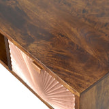 Manila Rose Gold Writing Desk | Chestnut Solid Mango Wood