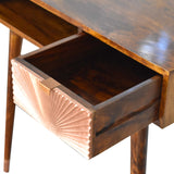 Manila Rose Gold Writing Desk | Chestnut Solid Mango Wood
