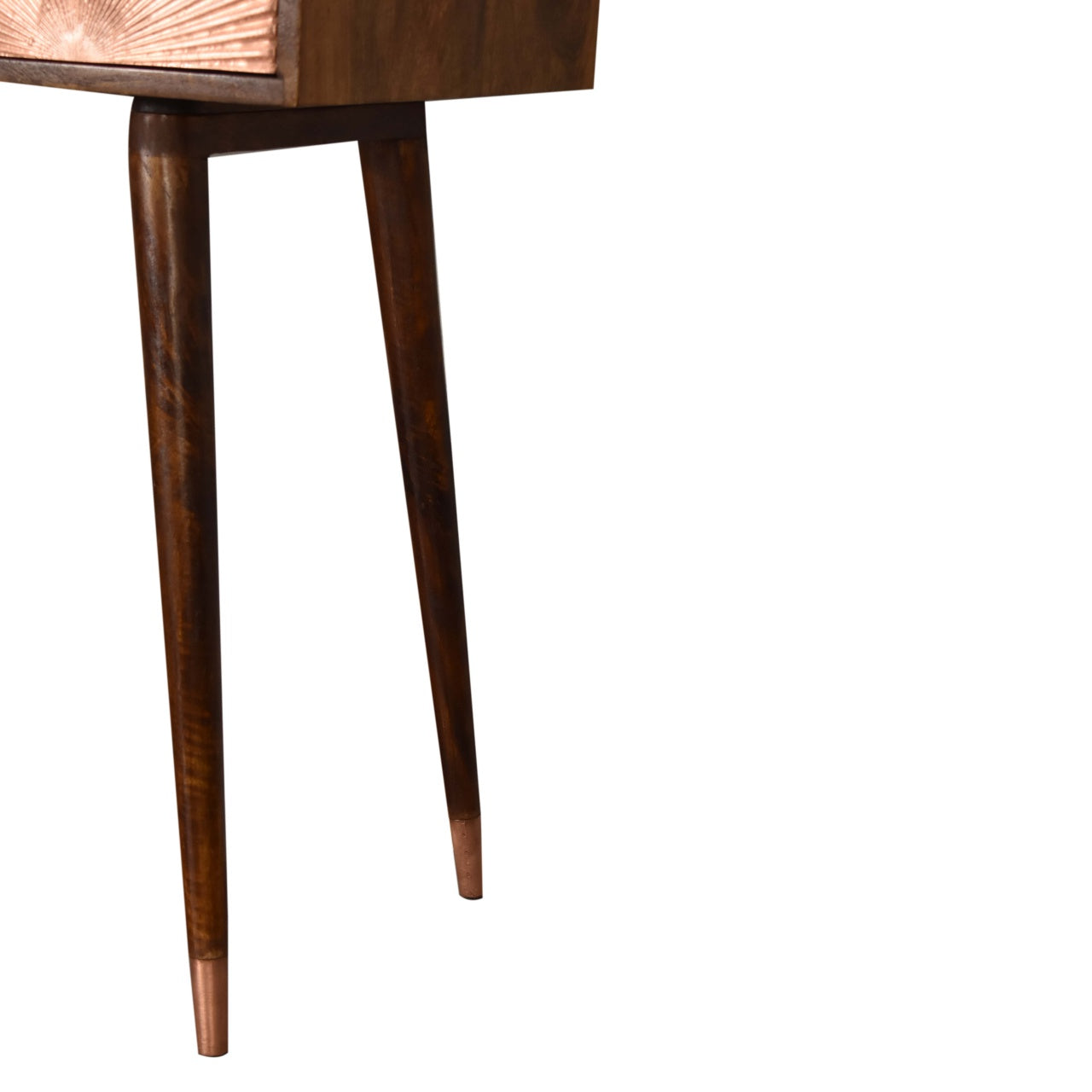Manila Rose Gold Writing Desk | Chestnut Solid Mango Wood