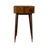 Manila Rose Gold Writing Desk | Chestnut Solid Mango Wood