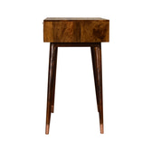 Manila Rose Gold Writing Desk | Chestnut Solid Mango Wood