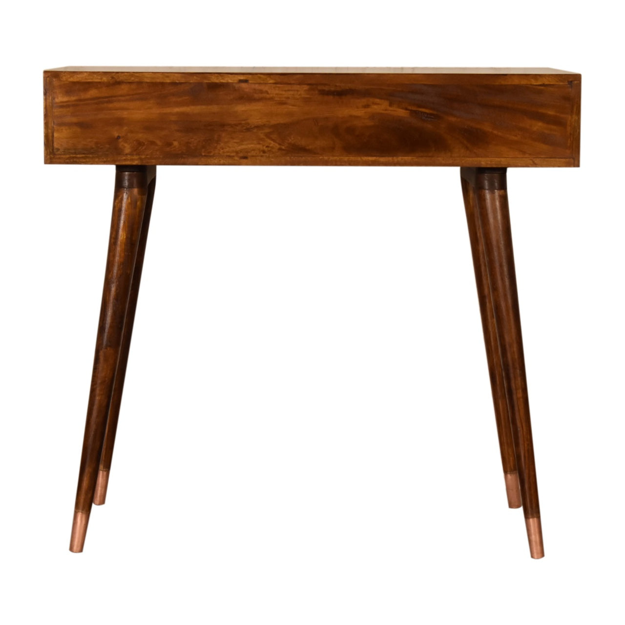 Manila Rose Gold Writing Desk | Chestnut Solid Mango Wood