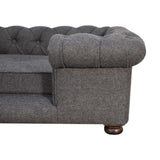 Battleship Tweed Button Pet Bed