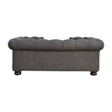 Battleship Tweed Button Pet Bed