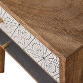 Black Patterned Bedside Table