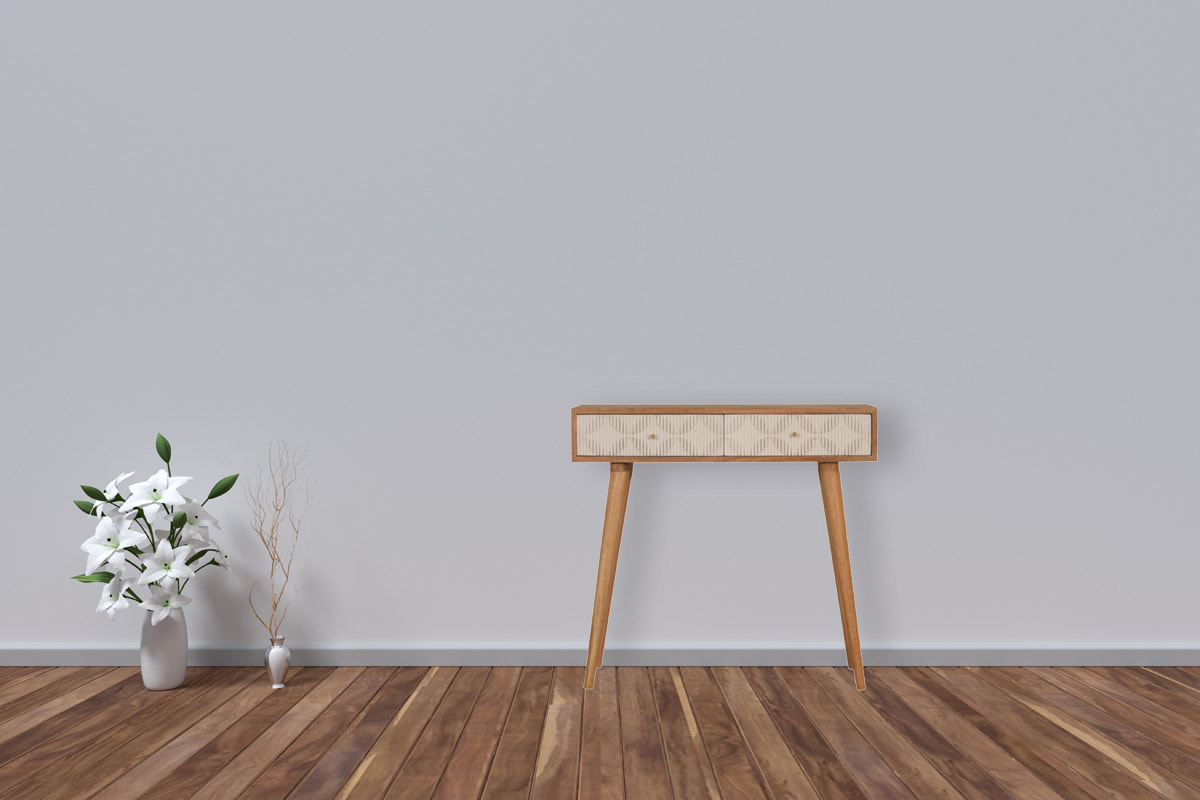 Milan White Console Table