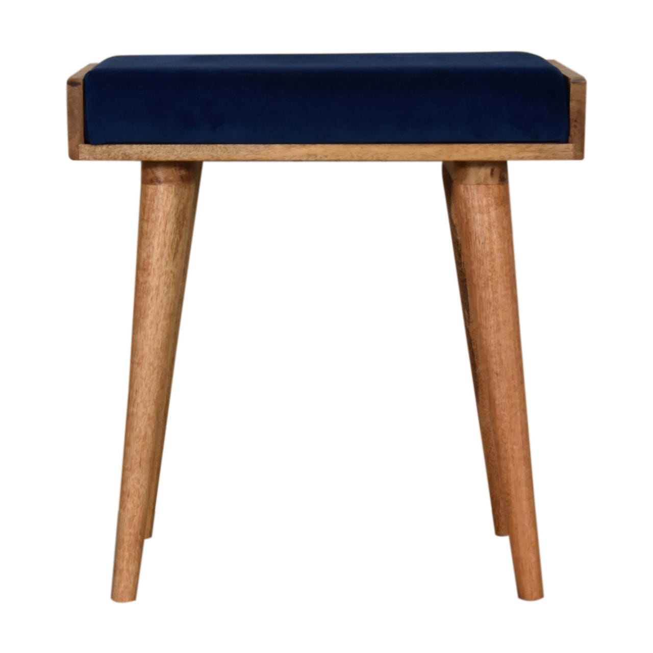 Royal Blue Velvet Tray Footstool | Cotton Velvet Default Title