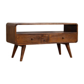 Curve Chestnut Cable TV Unit Chest of Drawers
