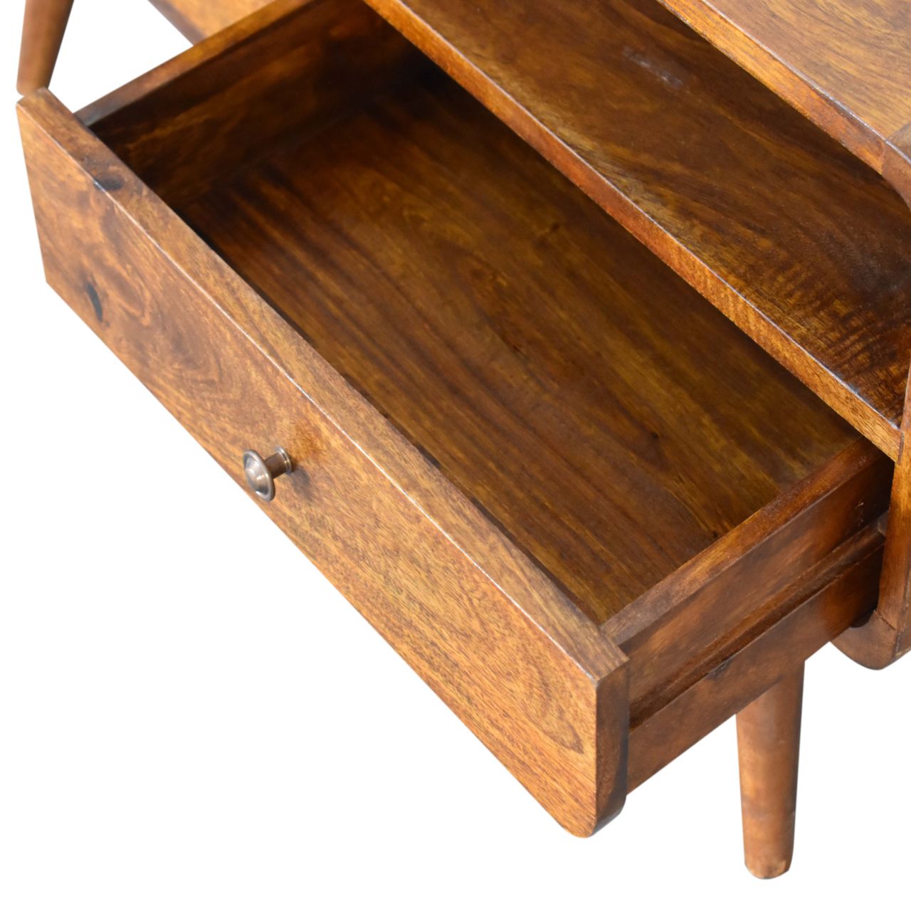 Curve Chestnut Cable TV Unit Chest of Drawers