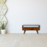 Curve Chestnut Cable TV Unit Chest of Drawers