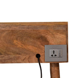 Gallery Back Cable Writing Desk | Oak Solid Mango Wood