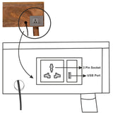 Gallery Back Cable Writing Desk | Oak Solid Mango Wood