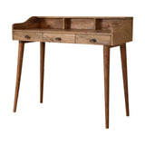 Gallery Back Cable Writing Desk | Oak Solid Mango Wood