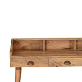 Gallery Back Cable Writing Desk | Oak Solid Mango Wood