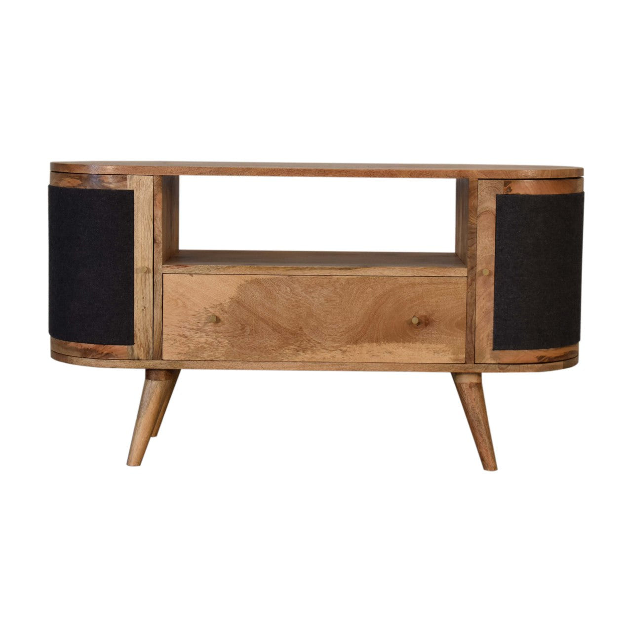 Sofia Black TV Media Unit | Oak Solid Mango Wood