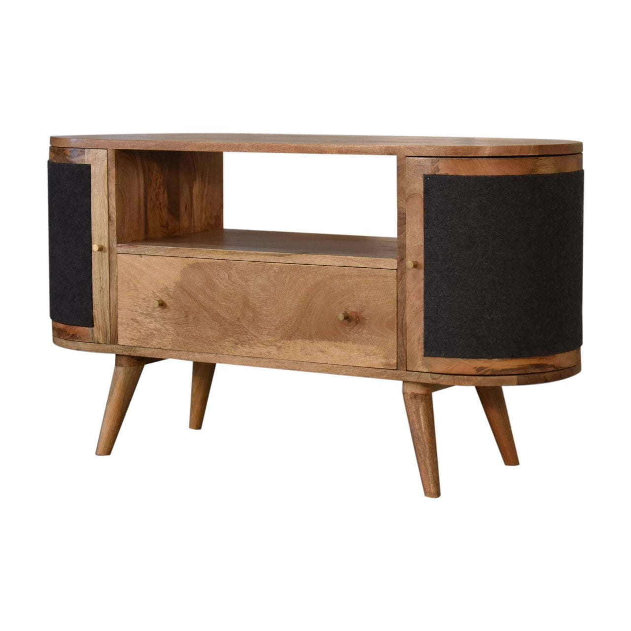 Sofia Black TV Media Unit | Oak Solid Mango Wood