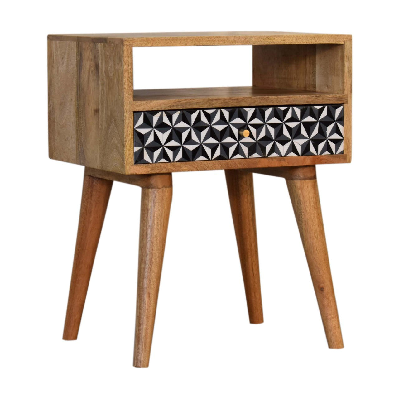 Mosaic Bedside Table | Oak Mango Wood
