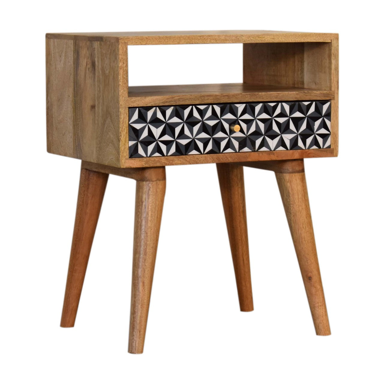 Mosaic Bedside Table | Oak Mango Wood