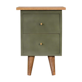 Olive Hand Painted Bedside Table