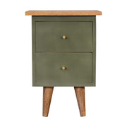 Olive Hand Painted Bedside Table