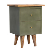 Olive Hand Painted Bedside Table
