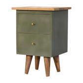 Olive Hand Painted Bedside Table