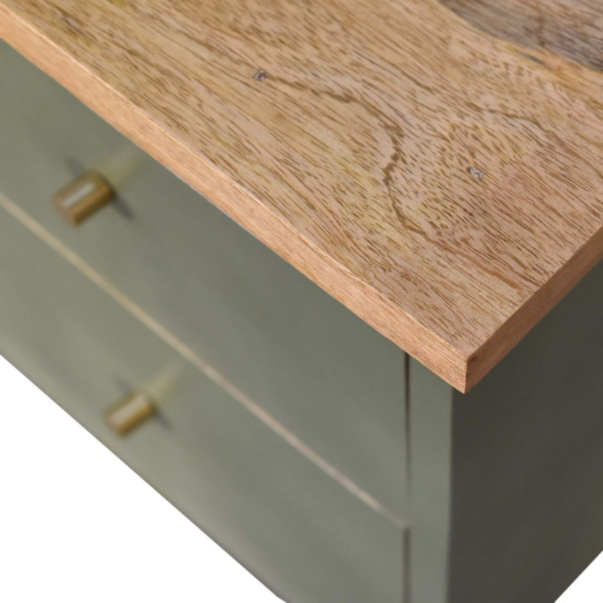 Olive Hand Painted Bedside Table