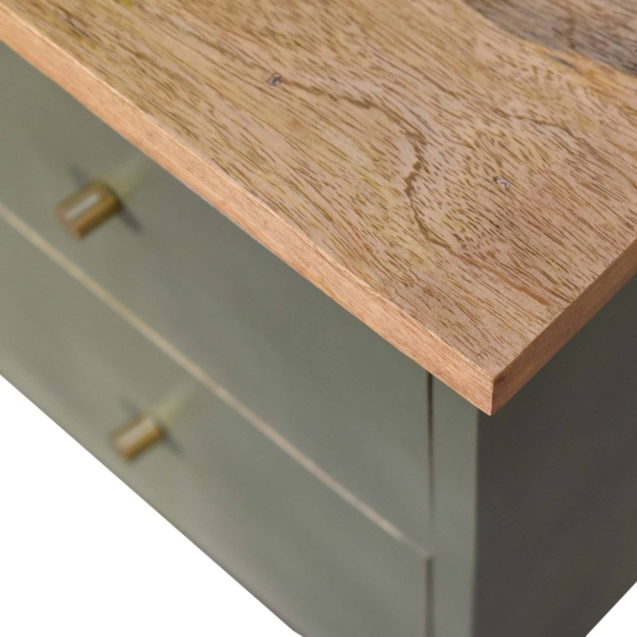 Olive Hand Painted Bedside Table