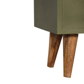 Olive Hand Painted Bedside Table
