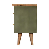 Olive Hand Painted Bedside Table