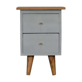 Sky Blue Hand Painted Bedside Table | Oak-Ish Solid Mango Wood Default Title