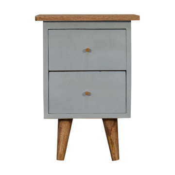 Sky Blue Hand Painted Bedside Table | Oak-Ish Solid Mango Wood Default Title