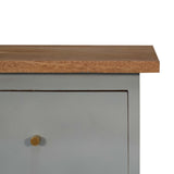 Sky Blue Hand Painted Bedside Table | Oak-Ish Solid Mango Wood