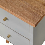 Sky Blue Hand Painted Bedside Table | Oak-Ish Solid Mango Wood