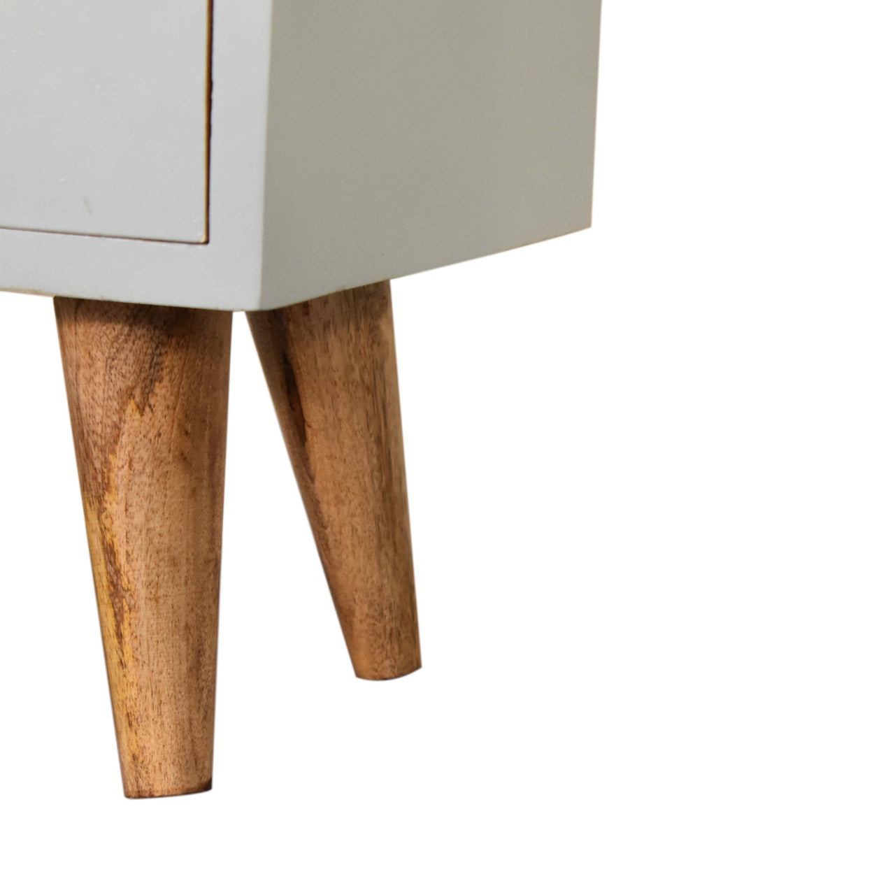 Sky Blue Hand Painted Bedside Table | Oak-Ish Solid Mango Wood