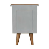 Sky Blue Hand Painted Bedside Table | Oak-Ish Solid Mango Wood