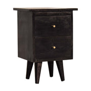 Black Hand Painted Bedside Table | Oak-Ish Mango Wood