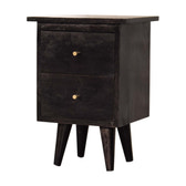 Black Hand Painted Bedside Table | Oak-Ish Mango Wood