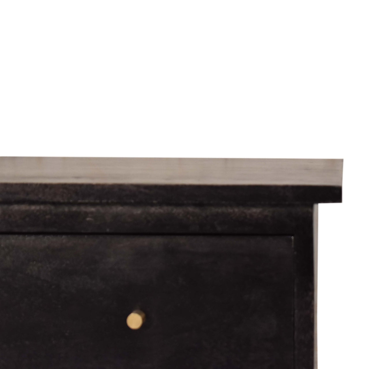 Black Hand Painted Bedside Table | Oak-Ish Mango Wood