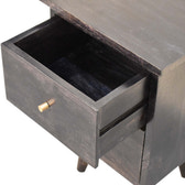 Black Hand Painted Bedside Table | Oak-Ish Mango Wood