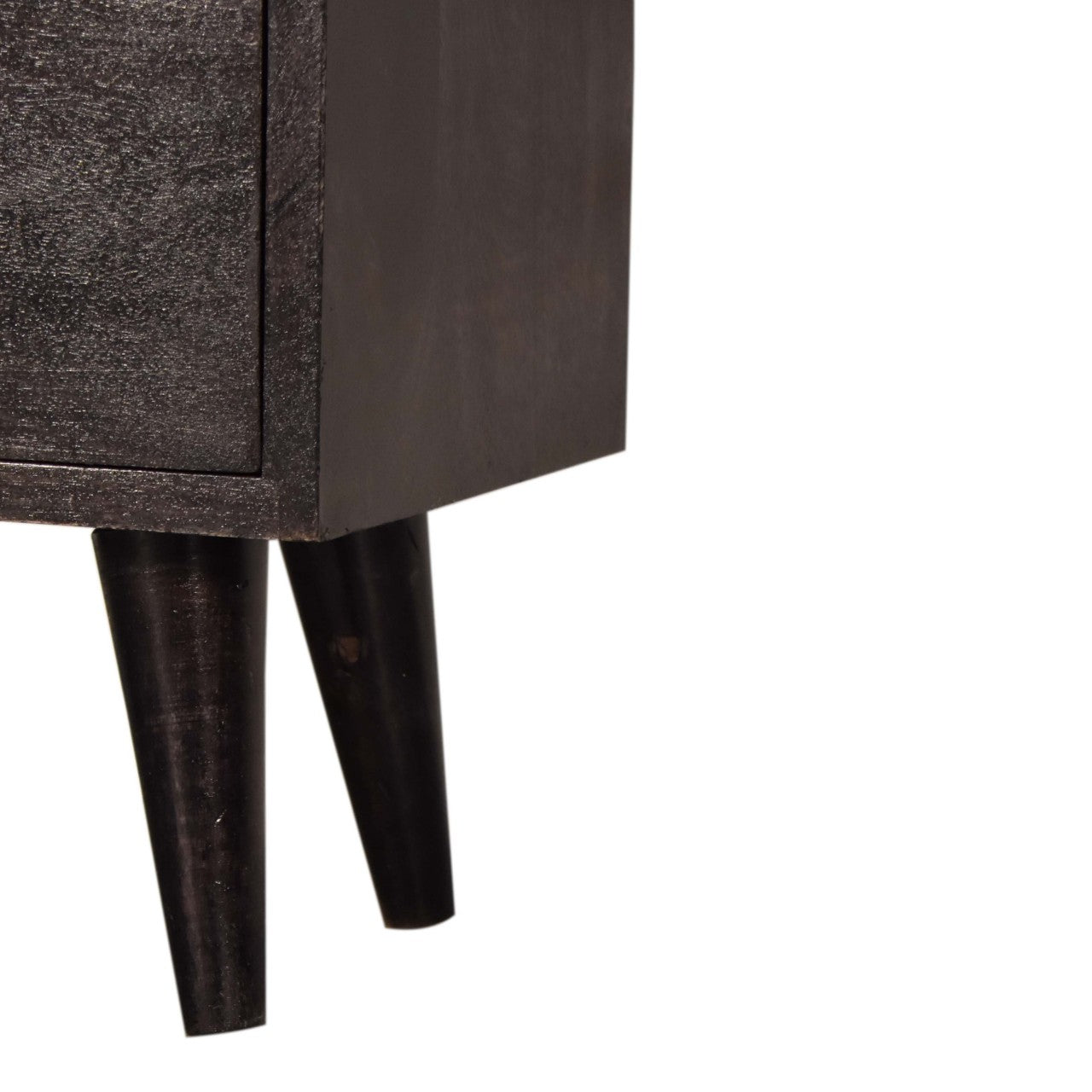 Black Hand Painted Bedside Table | Oak-Ish Mango Wood