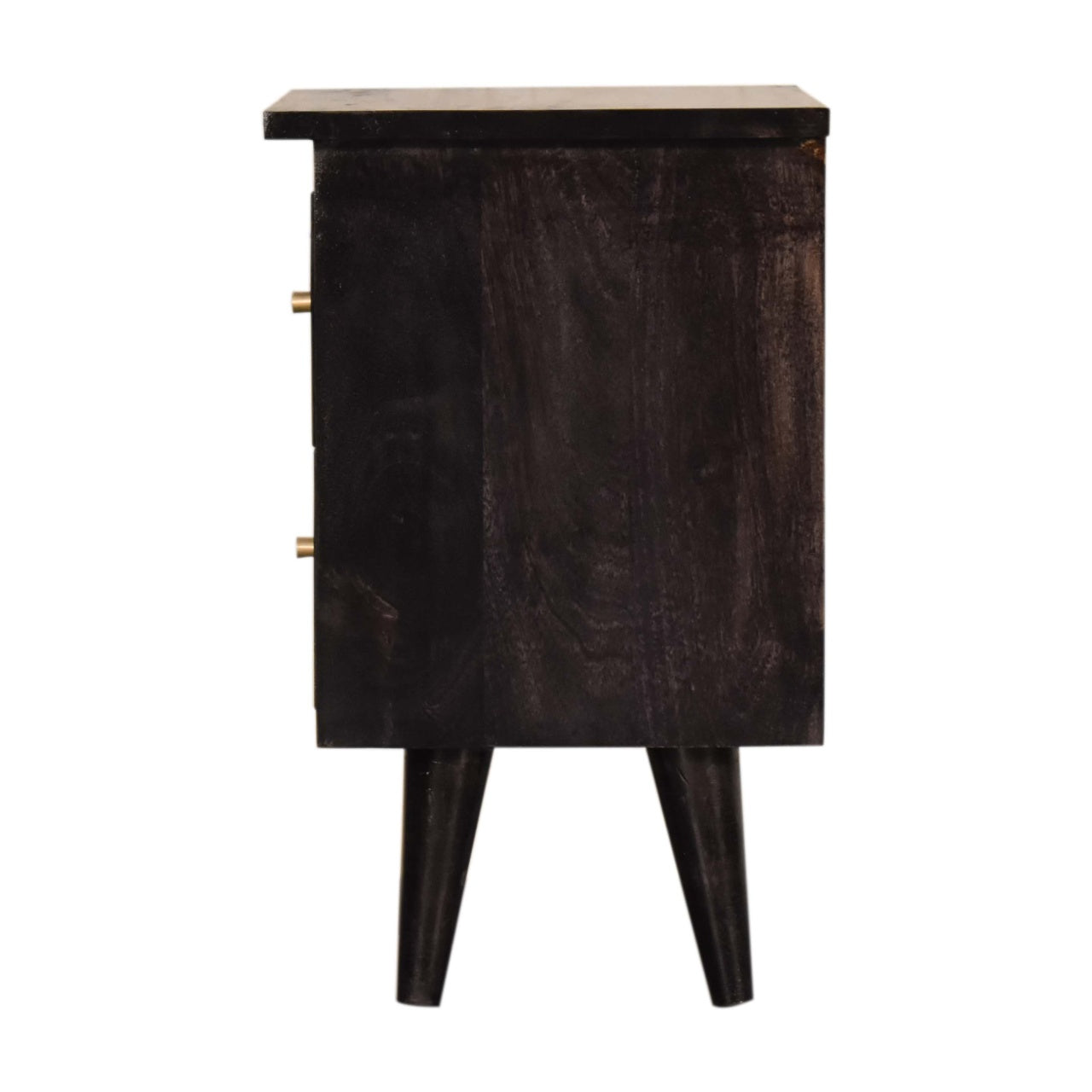Black Hand Painted Bedside Table | Oak-Ish Mango Wood