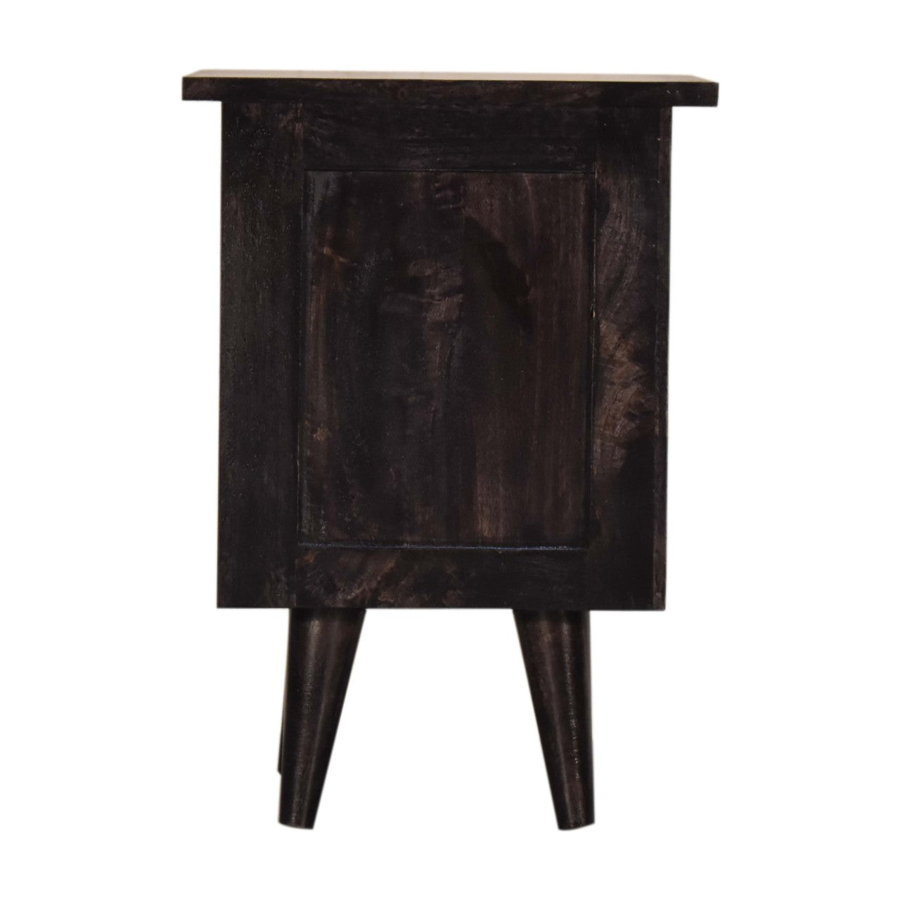 Black Hand Painted Bedside Table | Oak-Ish Mango Wood