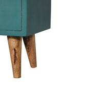 Teal Hand Painted Bedside Table | Oak-Ish Mango Wood