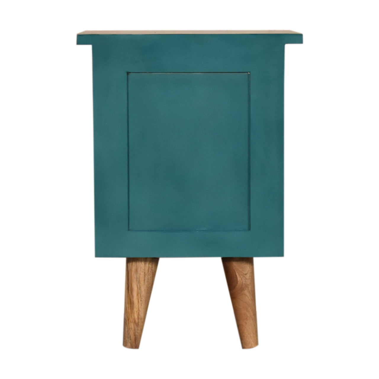 Teal Hand Painted Bedside Table | Oak-Ish Mango Wood