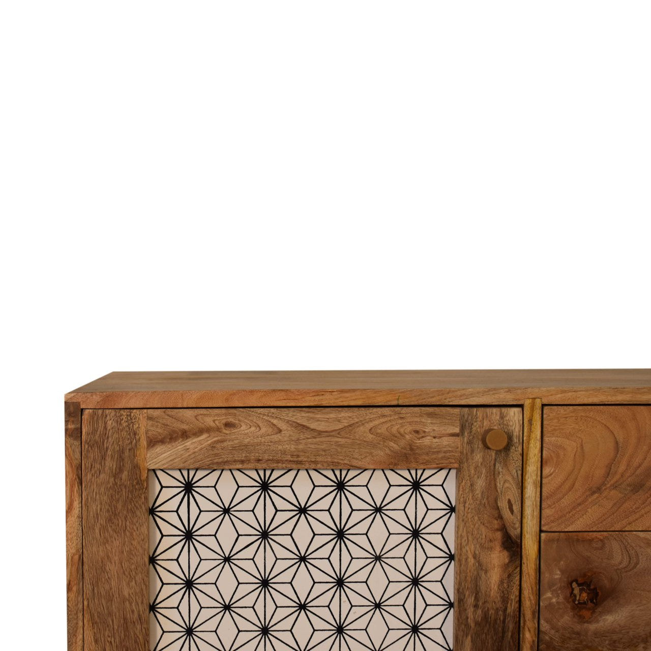 Geo Screen Print Chest of Drawers | Oak Linen