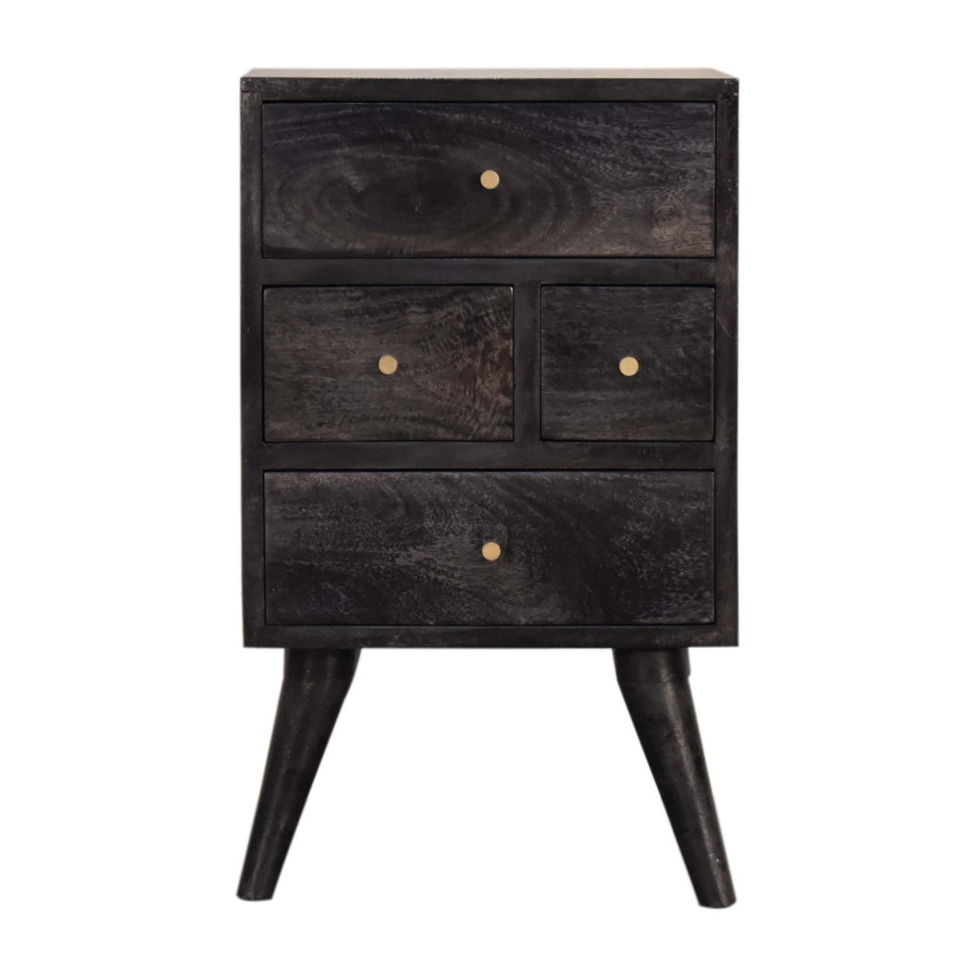 Multi Drawer Ash Black Bedside Table