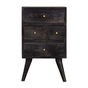Multi Drawer Ash Black Bedside Table