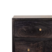 Multi Drawer Ash Black Bedside Table